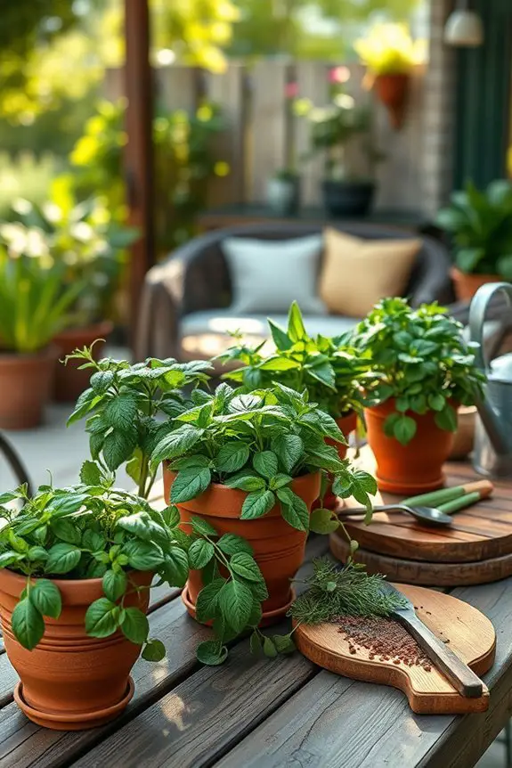 potted herb garden delight