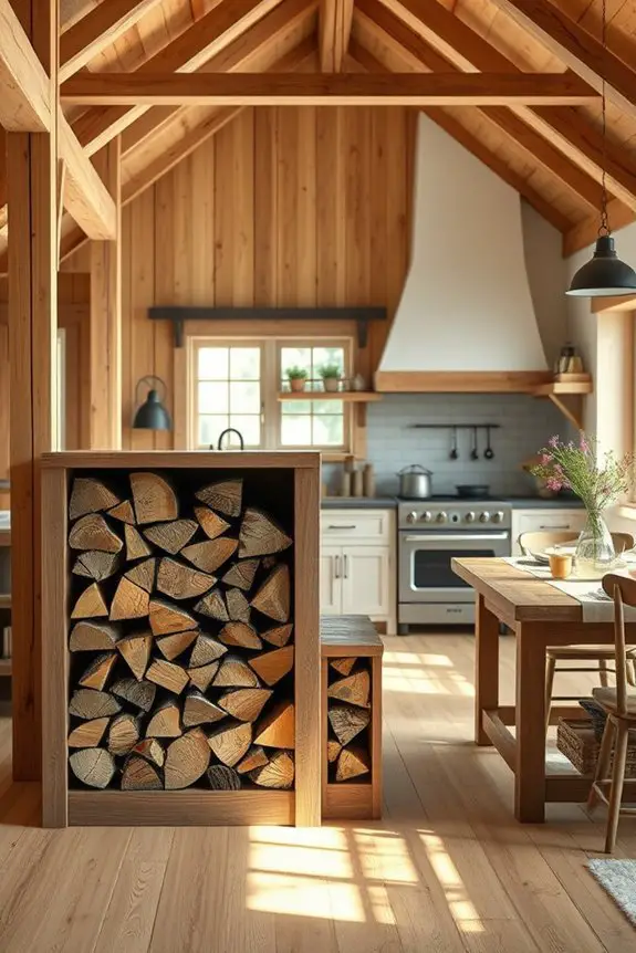 practical rustic firewood storage