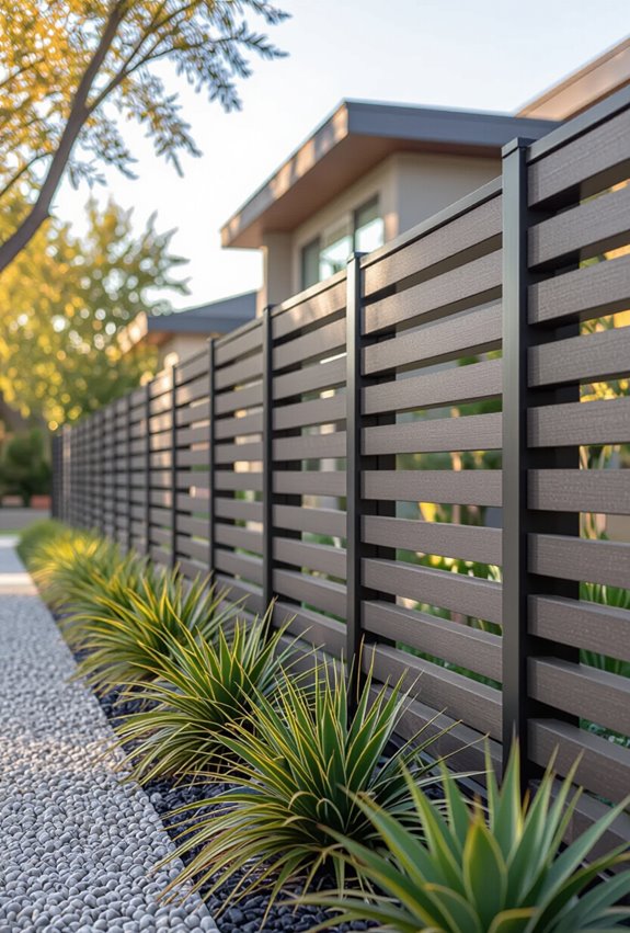 precast modular slatted concrete fence