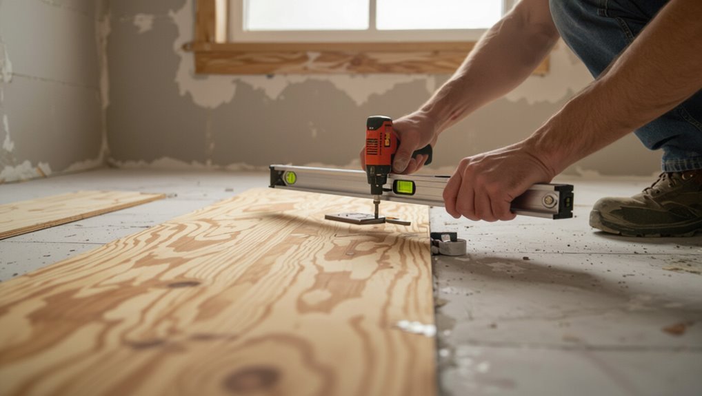 prepare and level subfloor