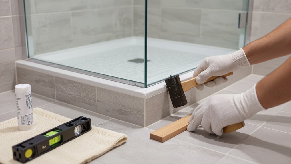 prepare shower area thoroughly