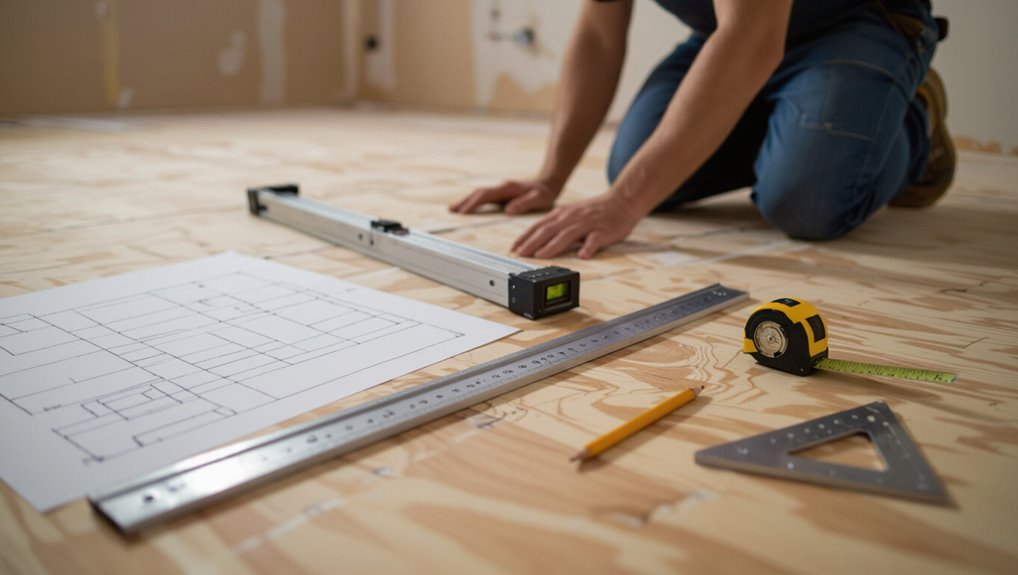 prepare subfloor and layout