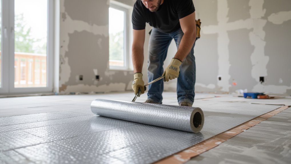 prepare subfloor install underlayment