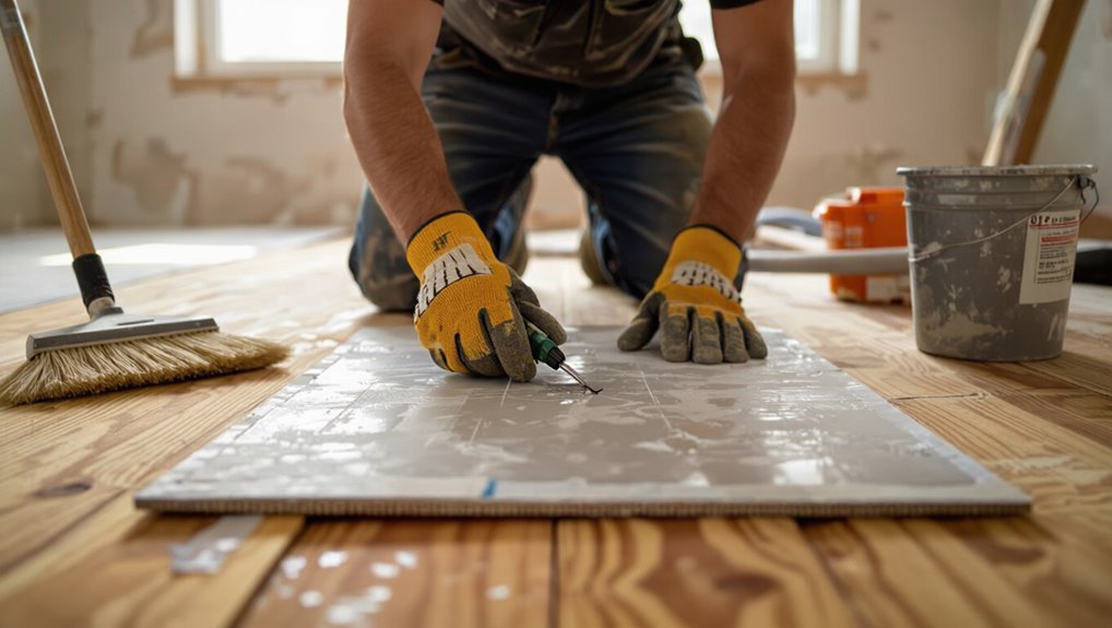 prepare surface for tiling