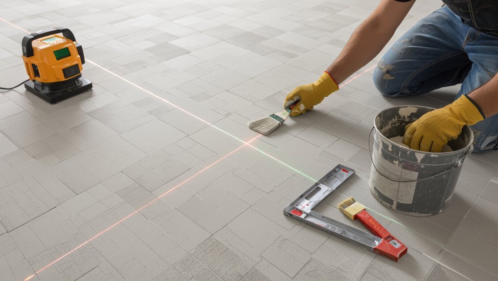 prepare surface set lines