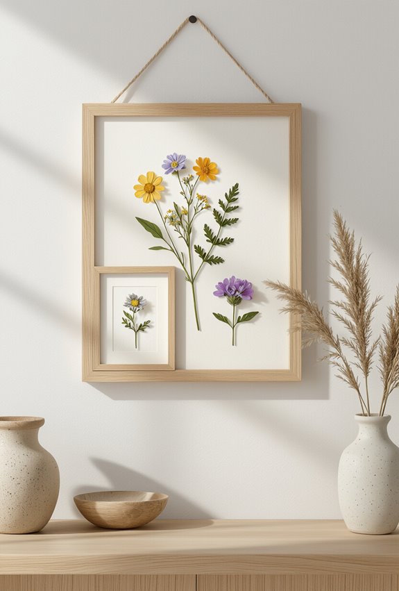 pressed botanical art display