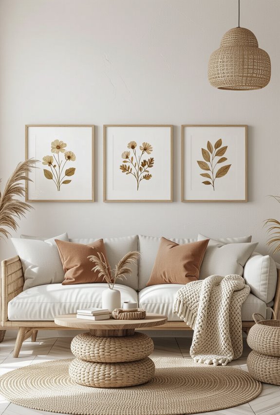 pressed botanical frames soften interiors