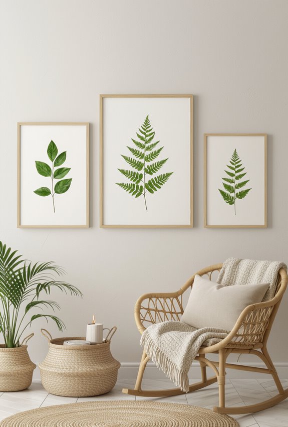 pressed botanical specimens in frames