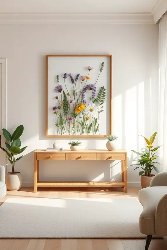 pressed flower art decor