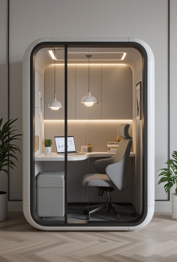 private ergonomic sound masked booths