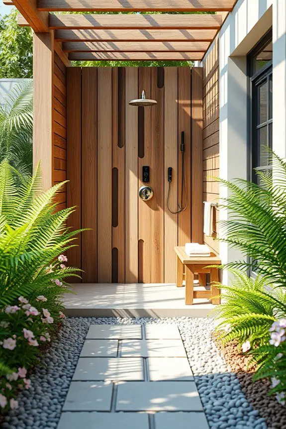 private outdoor shower oasis