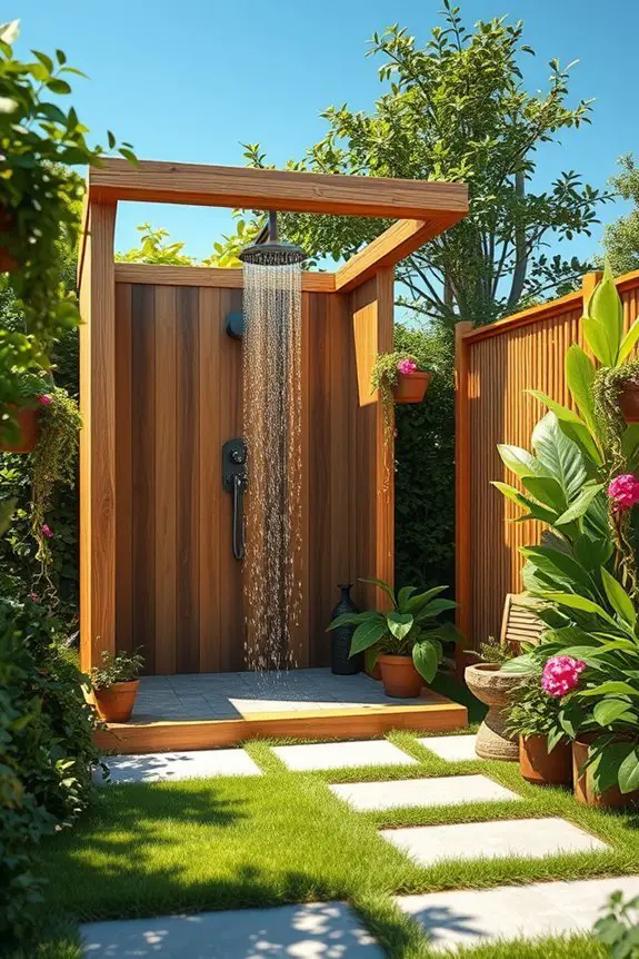 private outdoor shower oasis