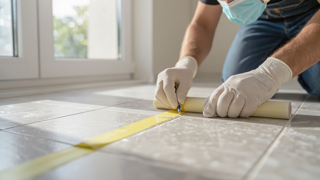 protect adjacent tiles carefully