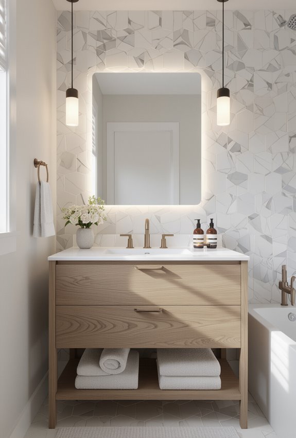 pull out built in vanity