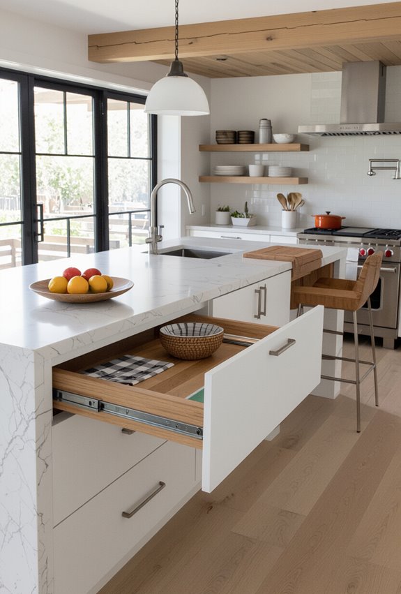 pull out butcherblock with storage