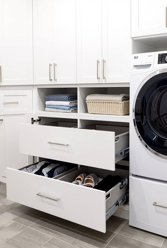 pull out sorted laundry hampers