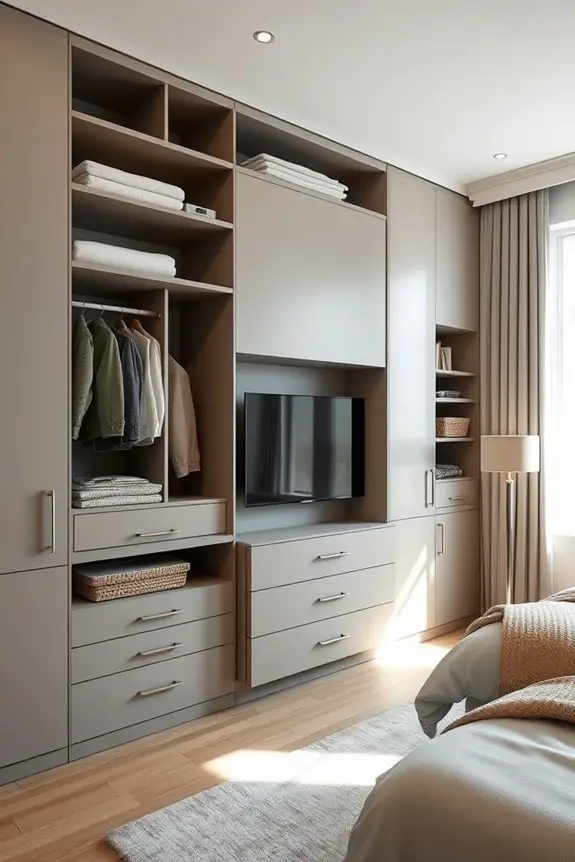 pull out tv closet integration