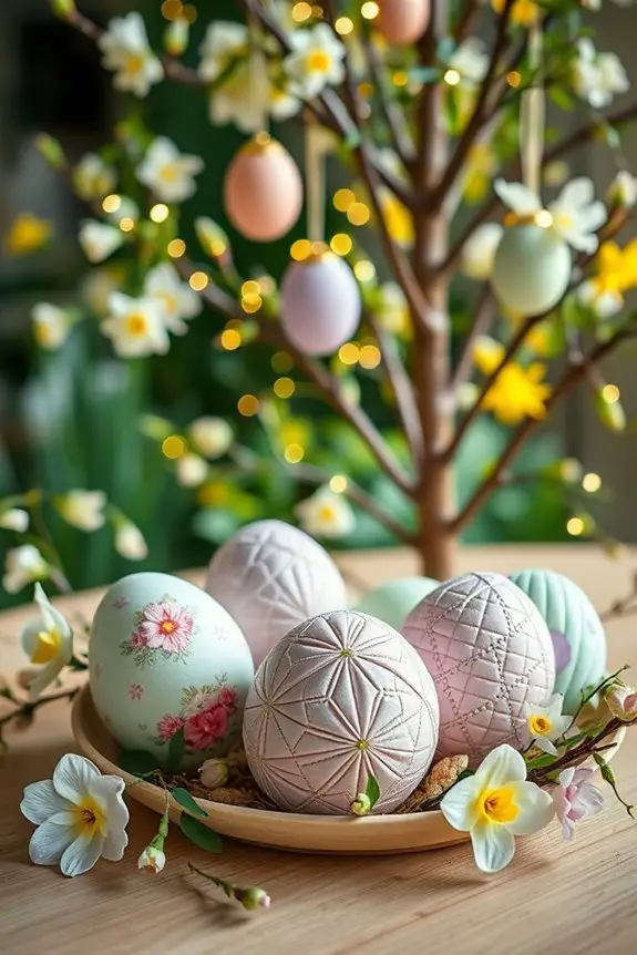 quilted eggs for easter