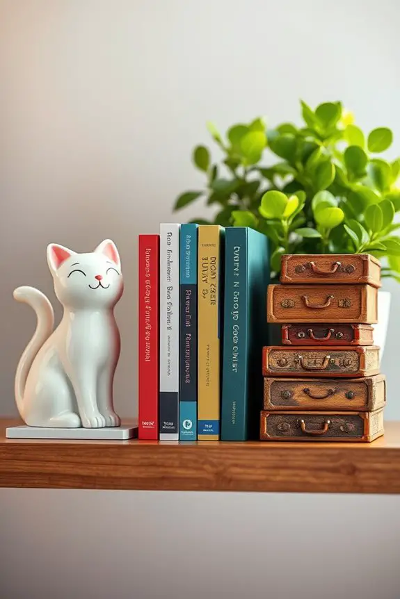 quirky bookends for decoration