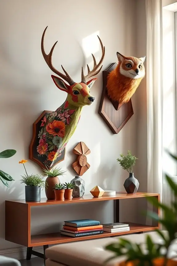 quirky faux taxidermy decor