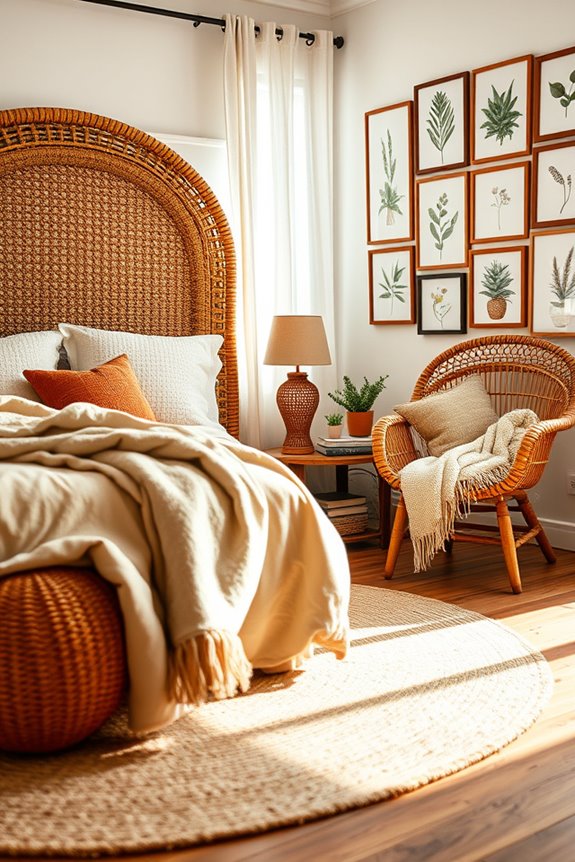 rattan accents for warmth