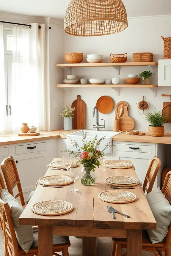 rattan and wicker accents