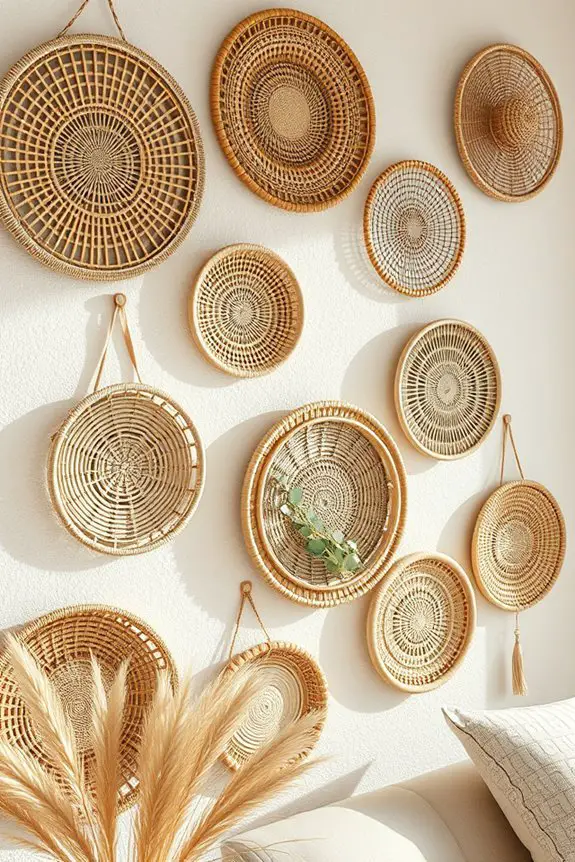 rattan wall basket styling