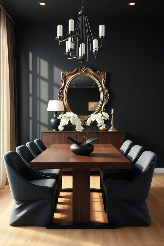 raven black dining room elegance
