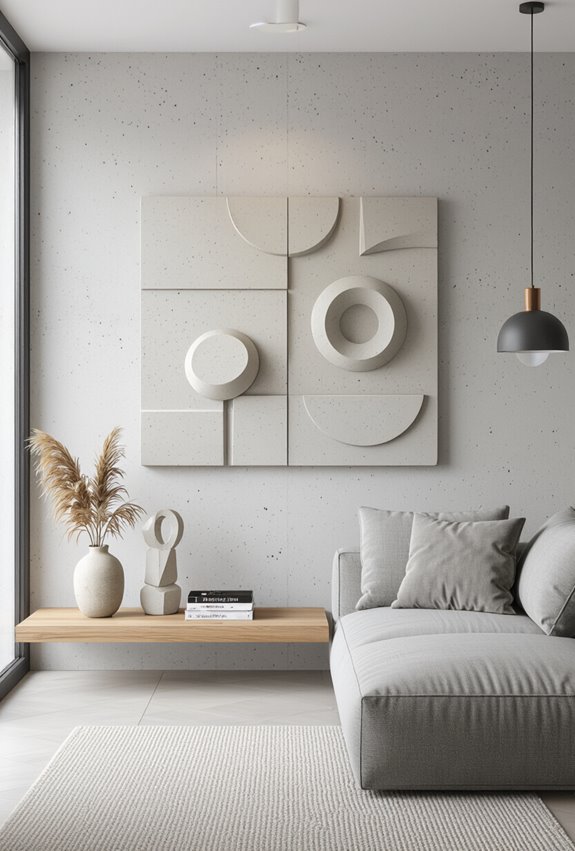 raw concrete sculptural accents