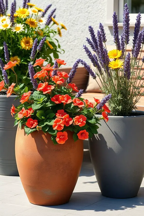 realistic artificial bloom planters