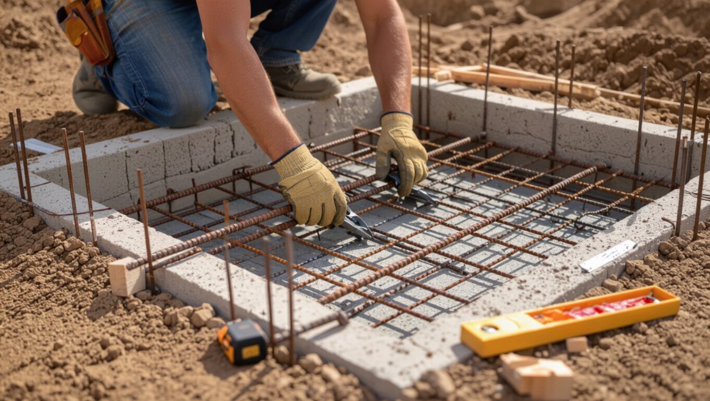rebar or wire mesh placement