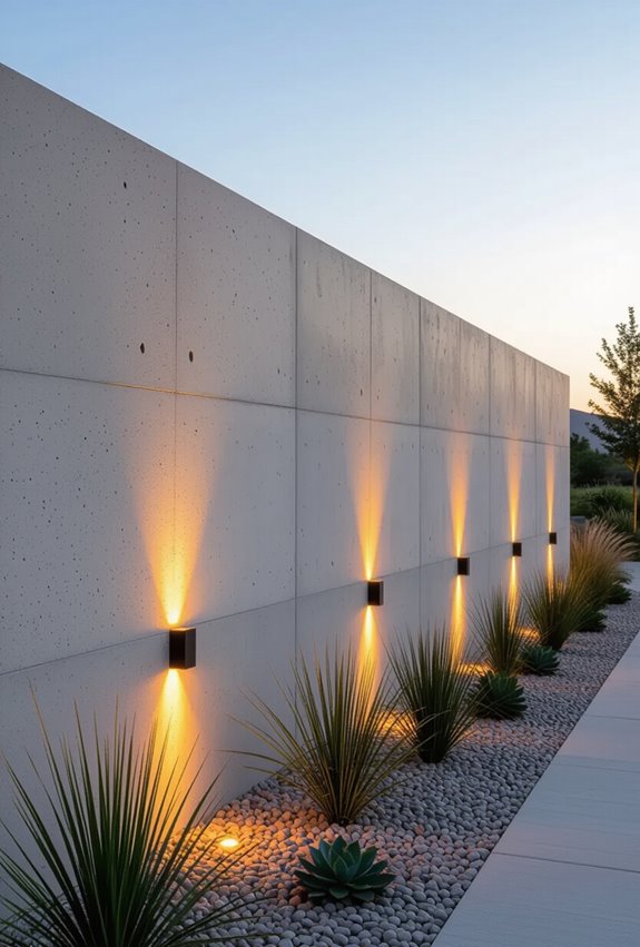 recessed concrete fence lighting