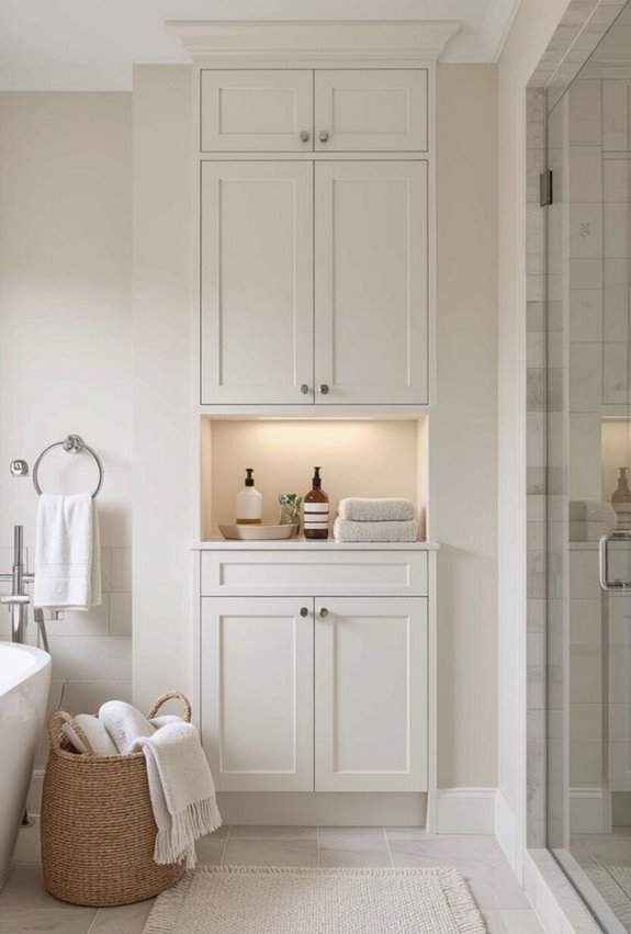recessed decorative cabinet storage