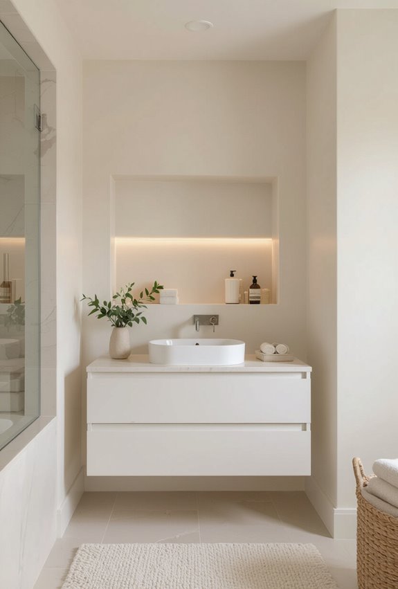 recessed niches for storage