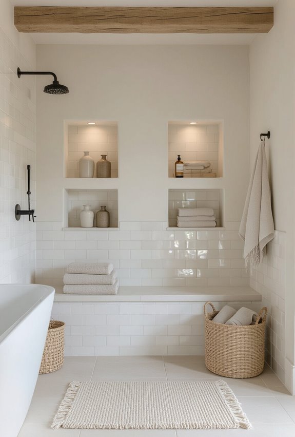 recessed niches for storage