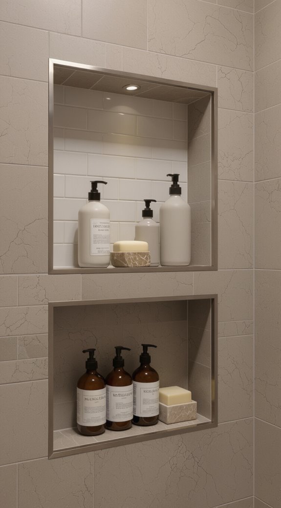 recessed shower storage niches