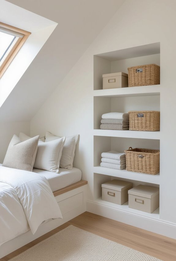 recessed slim attic storage