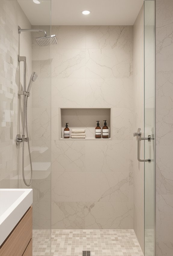 recessed tiled waterproof shower niches