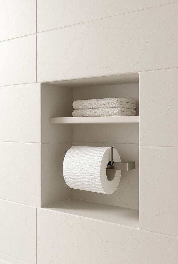 recessed toilet paper holder