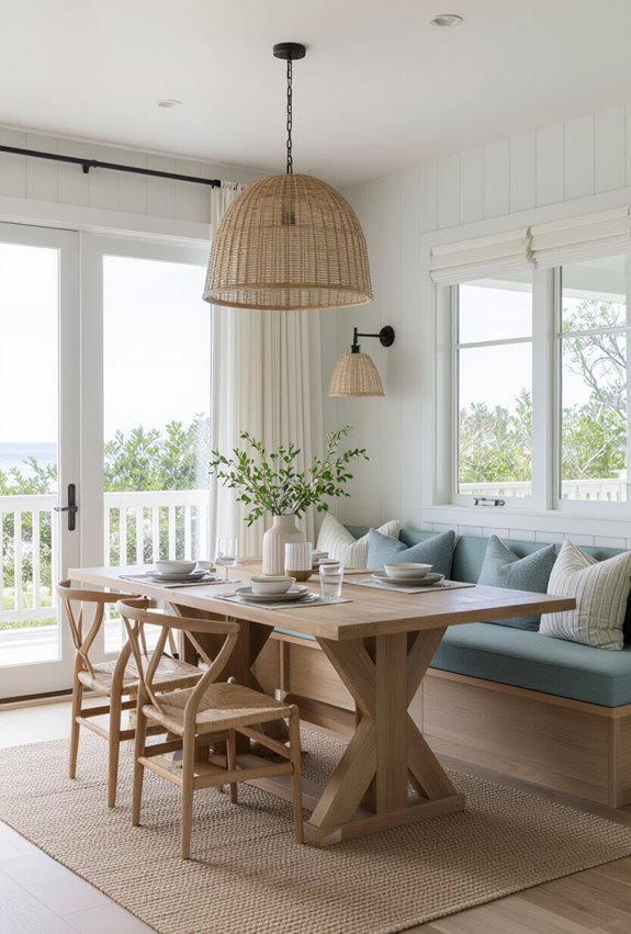 reclaimed chandelier coastal palette