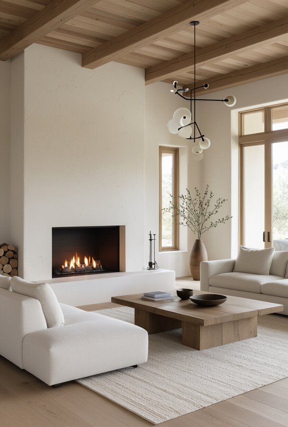 reclaimed timber and riverstone accents