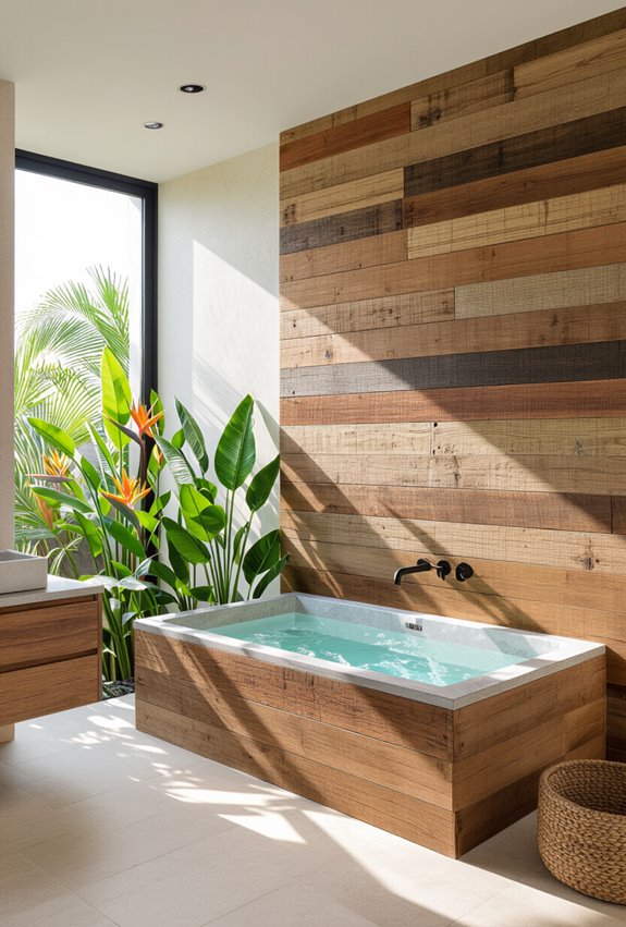 reclaimed tropical sustainable bath