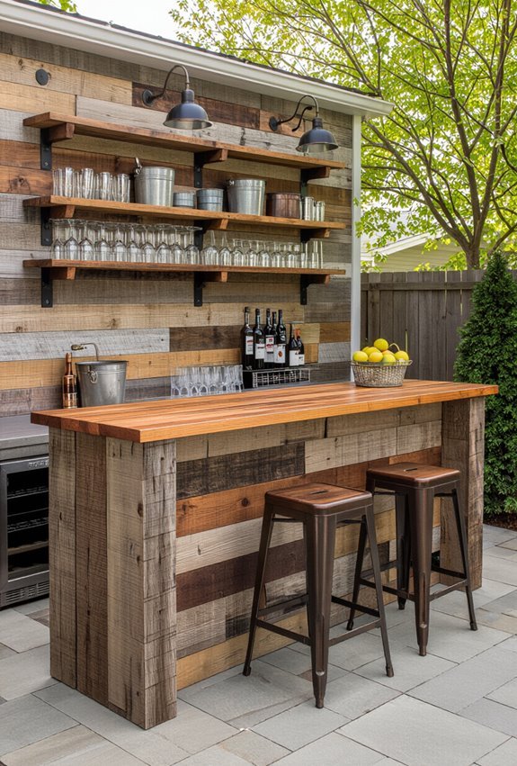 reclaimed wood bar design