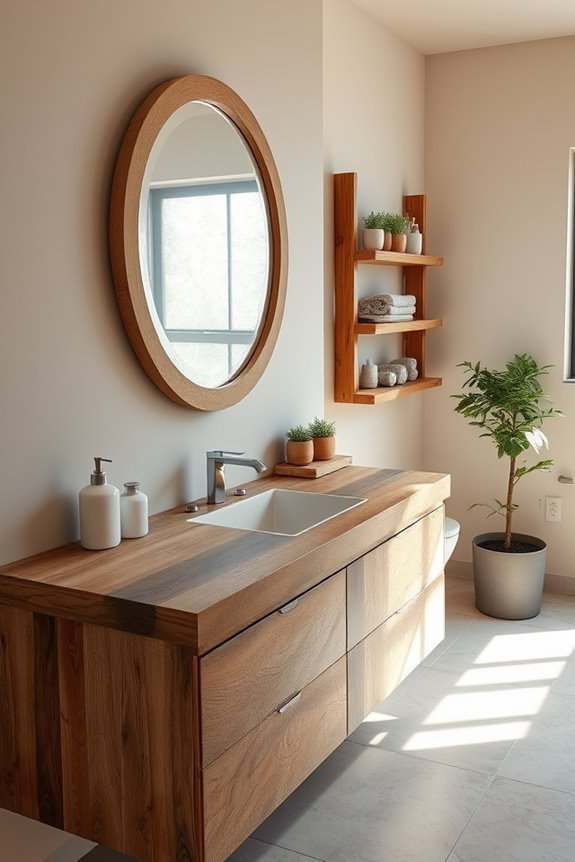 reclaimed wood bathroom accents