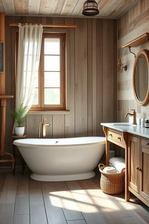 reclaimed wood bathroom accents