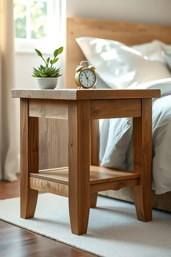 reclaimed wood bedside table