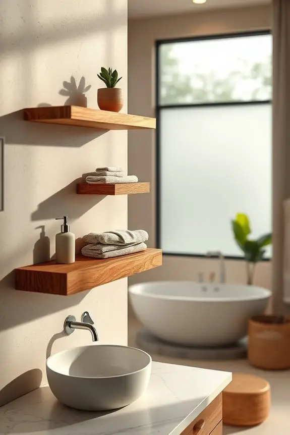 reclaimed wood shelf integration