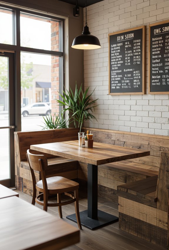 reclaimed wood with patterned tile
