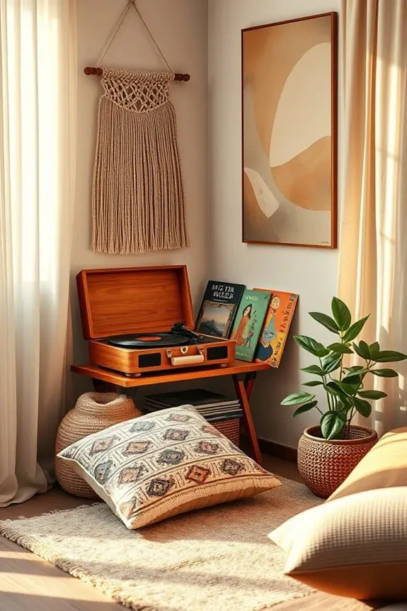 record player decor corner