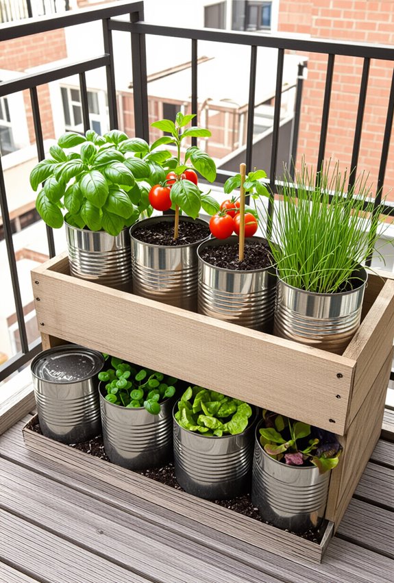 recycled can vegetable gardening